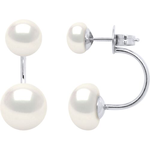 Ateliers Saint Germain Ohrringe Duo Echte Süßwasser-Zuchtperlen Knopf 6 und 9 mm Weiß Einheitsgröße