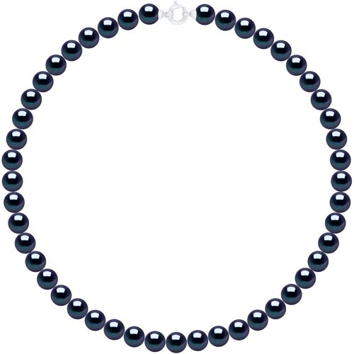 Ateliers Saint Germain Halskettenreihe Prinzessin aus echten Süßwasser-Zuchtperlen rund 8-9 mm Schwarz Einheitsgröße