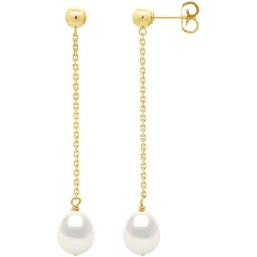 Ateliers Saint Germain Ohrringe Echte Süßwasser-Zuchtperlen Birne 7-8 mm Weiß Einheitsgröße