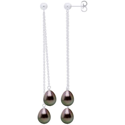 Ateliers Saint Germain Hängende Ohrringe – echte Tahiti-Zuchtperlen, Birne, 7–8 mm Silber Einheitsgröße Ateliers Saint Germain Hängende Ohrringe – echte Tahiti-Zuchtperlen, Birne, 7–8 mm Silber Einheitsgröße