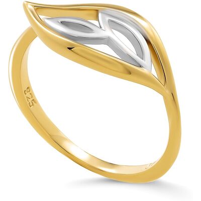 Orphelia 'Charlotte' Damen-Ring aus 925er Sterlingsilber – Silber/Gold ZR-7523/G Silber Gold K Orphelia 'Charlotte' Damen-Ring aus 925er Sterlingsilber – Silber/Gold ZR-7523/G Silber Gold K