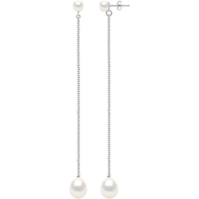 Ateliers Saint Germain Doppelte Ohrringe aus Weißgold – echte Süßwasser-Zuchtperlen, Knopf 5–6 mm + Birne 8–9 mm Silber Einheitsgröße Ateliers Saint Germain Doppelte Ohrringe aus Weißgold – echte Süßwasser-Zuchtperlen, Knopf 5–6 mm + Birne 8–9 mm Silber Einheitsgröße