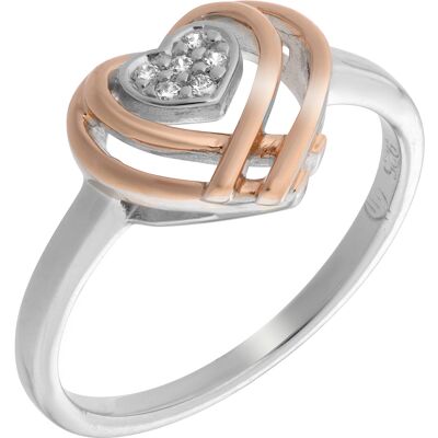 Orphelia Damen-Ring Sterling-Silber 925 – Silber/Rosé zr-7368/RG Silber und Roségold L Orphelia Damen-Ring Sterling-Silber 925 – Silber/Rosé zr-7368/RG Silber und Roségold L