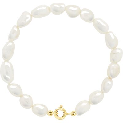 Ateliers Saint Germain Armband Gold - Reihe echter Süßwasserperlen Barock 6-7 mm Weiß Einheitsgröße Ateliers Saint Germain Armband Gold - Reihe echter Süßwasserperlen Barock 6-7 mm Weiß Einheitsgröße