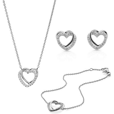 Orphelia 'Ariana' Damen Set aus 925 Sterling Silber: Armband + Ohrringe + Halskette - Silber SET-7482 Silber Einheitsgröße Orphelia 'Ariana' Damen Set aus 925 Sterling Silber: Armband + Ohrringe + Halskette - Silber SET-7482 Silber Einheitsgröße