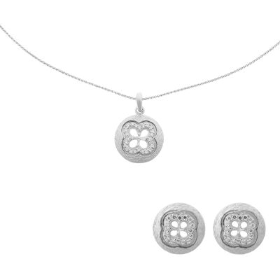 Orphelia Damen 925 Sterling Silber Set: Kettenanhänger + Ohrringe - Silber SET-5256 Silber Einheitsgröße Orphelia Damen 925 Sterling Silber Set: Kettenanhänger + Ohrringe - Silber SET-5256 Silber Einheitsgröße