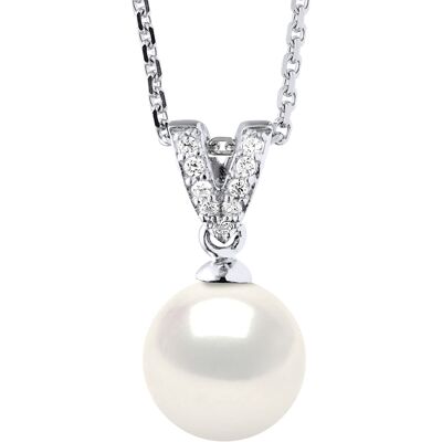 Ateliers Saint Germain Halskette Prestige Schmuck - Echte Süßwasser-Zuchtperle rund 9-10 mm Weiß Einheitsgröße Ateliers Saint Germain Halskette Prestige Schmuck - Echte Süßwasser-Zuchtperle rund 9-10 mm Weiß Einheitsgröße