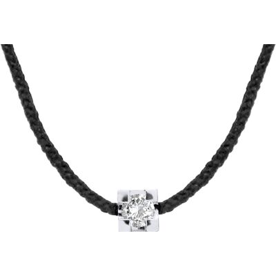 DIADEMA - Halskette - Schwarzes Nylon - Echter Diamant Weiß Einheitsgröße DIADEMA - Halskette - Schwarzes Nylon - Echter Diamant Weiß Einheitsgröße