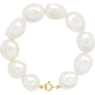 Ateliers Saint Germain Armband Gold - Reihe echter Süßwasserperlen Barock 11-12 mm Weiß Einheitsgröße Ateliers Saint Germain Armband Gold - Reihe echter Süßwasserperlen Barock 11-12 mm Weiß Einheitsgröße