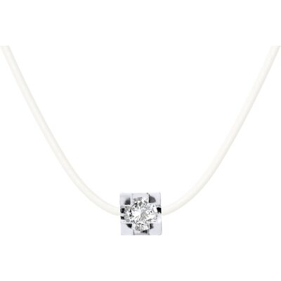 DIADEMA - Halskette Transparentes Nylon - Echter Diamant Weiß Einheitsgröße DIADEMA - Halskette Transparentes Nylon - Echter Diamant Weiß Einheitsgröße