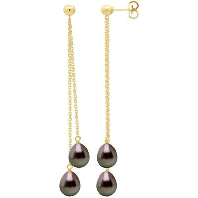 Ateliers Saint Germain Hängende Ohrringe – echte Tahiti-Zuchtperlen, Birne, 7–8 mm Gold Einheitsgröße Ateliers Saint Germain Hängende Ohrringe – echte Tahiti-Zuchtperlen, Birne, 7–8 mm Gold Einheitsgröße