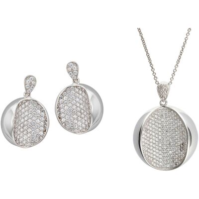Orphelia Damen 925 Sterling Silber Set: Kettenanhänger + Ohrringe - Silber SET-5936 Silber Einheitsgröße Orphelia Damen 925 Sterling Silber Set: Kettenanhänger + Ohrringe - Silber SET-5936 Silber Einheitsgröße