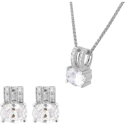 Orphelia 'Alena' Damen 925 Sterling Silber Set: Kettenanhänger + Ohrringe - Silber SET-7122 Silber Einheitsgröße Orphelia 'Alena' Damen 925 Sterling Silber Set: Kettenanhänger + Ohrringe - Silber SET-7122 Silber Einheitsgröße