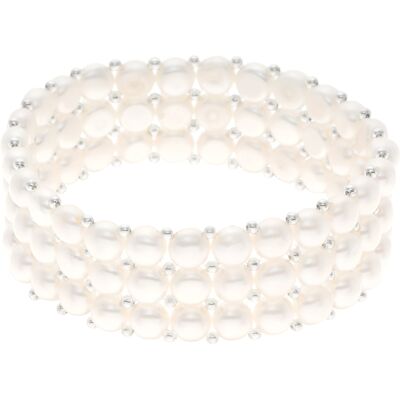 Ateliers Saint Germain Armband 3 Reihen aus echten Süßwasserperlen - 4 mm Weiß Einheitsgröße Ateliers Saint Germain Armband 3 Reihen aus echten Süßwasserperlen - 4 mm Weiß Einheitsgröße