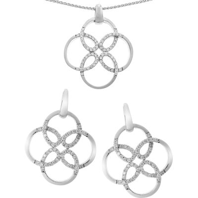 Orphelia Damen 925 Sterling Silber Set: Kettenanhänger + Ohrringe - Silber SET-6085 Silber Einheitsgröße Orphelia Damen 925 Sterling Silber Set: Kettenanhänger + Ohrringe - Silber SET-6085 Silber Einheitsgröße