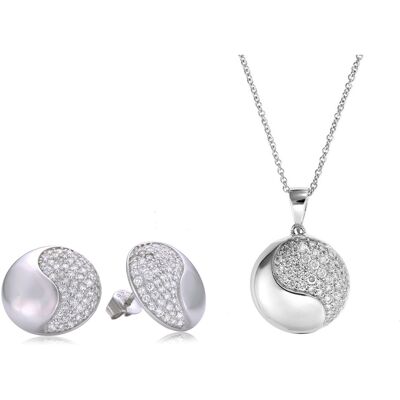 Orphelia Damen 925 Sterling Silber Set: Kettenanhänger + Ohrringe - Silber SET-5968 Silber Einheitsgröße Orphelia Damen 925 Sterling Silber Set: Kettenanhänger + Ohrringe - Silber SET-5968 Silber Einheitsgröße