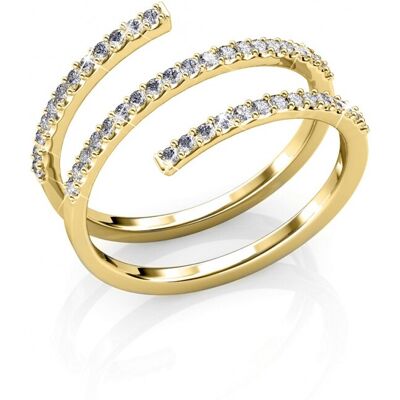 MYC Paris Spiralförmiger Ring - Gold und Kristall Weiß & Gold L 1/2 MYC Paris Spiralförmiger Ring - Gold und Kristall Weiß & Gold L 1/2