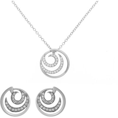 Orphelia 'Elaine' Damen 925 Sterling Silber Set: Kettenanhänger + Ohrringe - Silber SET-7084 Silber Einheitsgröße Orphelia 'Elaine' Damen 925 Sterling Silber Set: Kettenanhänger + Ohrringe - Silber SET-7084 Silber Einheitsgröße