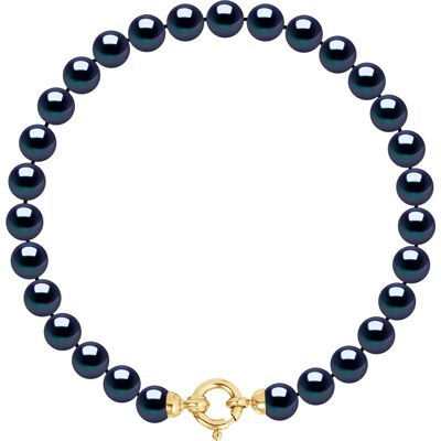 DIADEMA - Armband - Echte Süßwasserperlen - Schwarzer Tahitian Style- Gelbgold Schwarz Einheitsgröße DIADEMA - Armband - Echte Süßwasserperlen - Schwarzer Tahitian Style- Gelbgold Schwarz Einheitsgröße