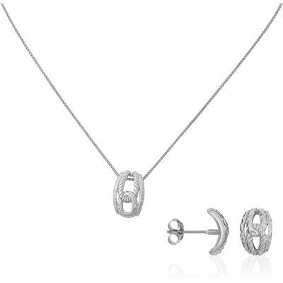 Orphelia Damen 925 Sterling Silber Set: Kettenanhänger + Ohrringe - Silber SET-5252 Silber Einheitsgröße Orphelia Damen 925 Sterling Silber Set: Kettenanhänger + Ohrringe - Silber SET-5252 Silber Einheitsgröße