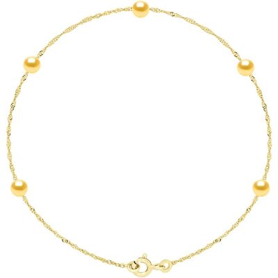 Ateliers Saint Germain Armband – 5 echte Süßwasser-Zuchtperlen rund 4–5 mm Gold Einheitsgröße Ateliers Saint Germain Armband – 5 echte Süßwasser-Zuchtperlen rund 4–5 mm Gold Einheitsgröße