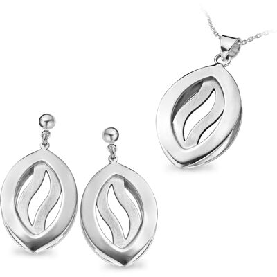 Orphelia Damen 925 Sterling Silber Set: Kettenanhänger + Ohrringe - Silber SET-5067 Silber Einheitsgröße Orphelia Damen 925 Sterling Silber Set: Kettenanhänger + Ohrringe - Silber SET-5067 Silber Einheitsgröße