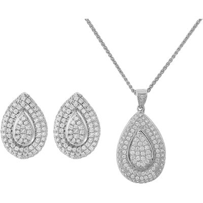 Orphelia Damen 925 Sterling Silber Set: Kettenanhänger + Ohrringe - Silber SET-5796 Silber Einheitsgröße Orphelia Damen 925 Sterling Silber Set: Kettenanhänger + Ohrringe - Silber SET-5796 Silber Einheitsgröße