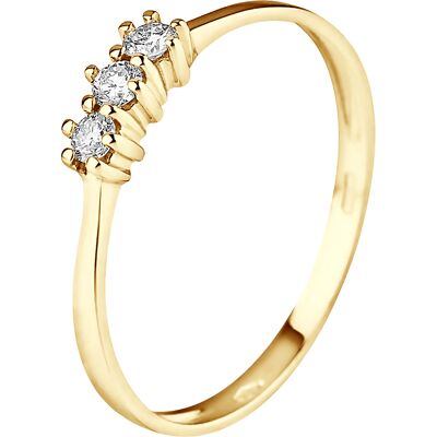 DIADEMA - Ring - Trilogie Diamant - Gelbgold Weiß R DIADEMA - Ring - Trilogie Diamant - Gelbgold Weiß R