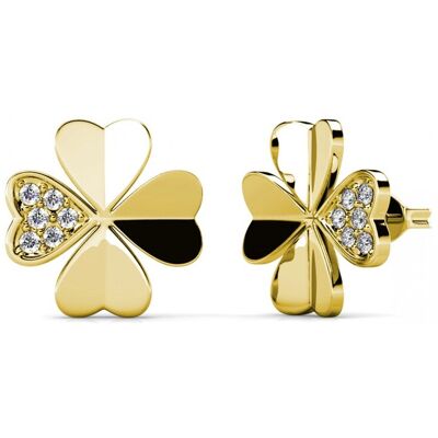 MYC Paris Kleeblatt-Ohrringe - Gold und Kristall Weiß & Gold Einheitsgröße MYC Paris Kleeblatt-Ohrringe - Gold und Kristall Weiß & Gold Einheitsgröße