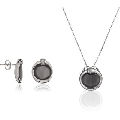 Orphelia Damen 925 Sterling Silber Set: Kettenanhänger + Ohrringe - Silber SET-5900 Silber Einheitsgröße Orphelia Damen 925 Sterling Silber Set: Kettenanhänger + Ohrringe - Silber SET-5900 Silber Einheitsgröße