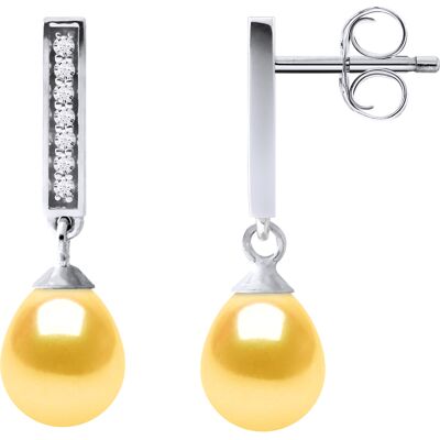Diadema Ohrringe Hängeohrringe Süßwasserperlen 6-7mm Goldene Birnen Schmuckstücke 925 Gold Einheitsgröße Diadema Ohrringe Hängeohrringe Süßwasserperlen 6-7mm Goldene Birnen Schmuckstücke 925 Gold Einheitsgröße