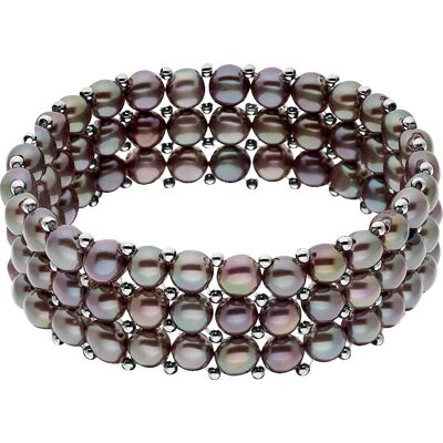Ateliers Saint Germain Armband 3 Reihen aus echten Süßwasserperlen 4 mm Schwarz Einheitsgröße Ateliers Saint Germain Armband 3 Reihen aus echten Süßwasserperlen 4 mm Schwarz Einheitsgröße