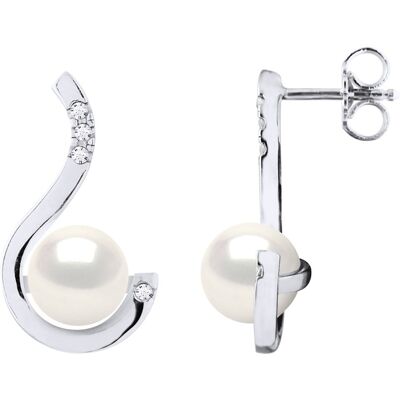 Ateliers Saint Germain Ohrringe Prestige – Diamanten 0,08 ct – Qualität HSI – Weißgold – echte Süßwasser-Zuchtperlen rund 7–8 mm Weiß Einheitsgröße Ateliers Saint Germain Ohrringe Prestige – Diamanten 0,08 ct – Qualität HSI – Weißgold – echte Süßwasser-Zuchtperlen rund 7–8 mm Weiß Einheitsgröße