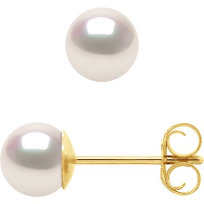 DIADEMA - Ohrringe - Gelbgold und japanische Akoya-Zuchtperle Weiß Einheitsgröße DIADEMA - Ohrringe - Gelbgold und japanische Akoya-Zuchtperle Weiß Einheitsgröße