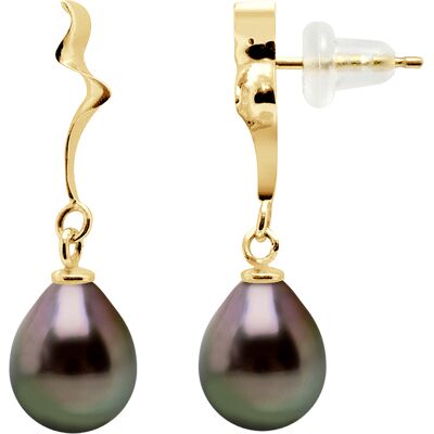 DIADEMA - Ohrringe - Fantasy Patern aus Gelbgold und echten Tahiti-Perlen Natürlich Einheitsgröße DIADEMA - Ohrringe - Fantasy Patern aus Gelbgold und echten Tahiti-Perlen Natürlich Einheitsgröße