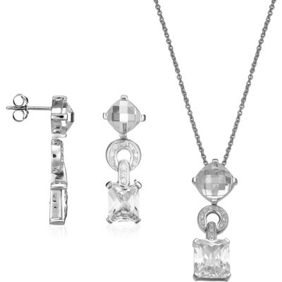 Orphelia Damen 925 Sterling Silber Set: Kettenanhänger + Ohrringe - Silber SET-5919 Silber Einheitsgröße Orphelia Damen 925 Sterling Silber Set: Kettenanhänger + Ohrringe - Silber SET-5919 Silber Einheitsgröße