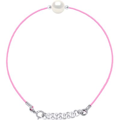 DIADEMA - Armband - Rosa Nylon - Süßwasserperle - Weiß Weiß Einheitsgröße DIADEMA - Armband - Rosa Nylon - Süßwasserperle - Weiß Weiß Einheitsgröße