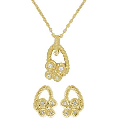 Orphelia Damen 925 Sterling Silber Set: Kettenanhänger + Ohrringe - Gold SET-6020/2 Gold Einheitsgröße Orphelia Damen 925 Sterling Silber Set: Kettenanhänger + Ohrringe - Gold SET-6020/2 Gold Einheitsgröße