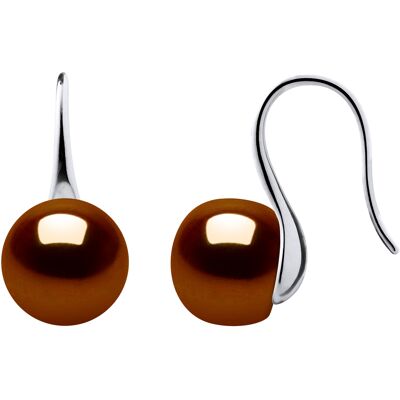 Diadema Ohrringe Haken Süßwasserperlen 9-10 mm Chocolate Buttons 925 Braun Einheitsgröße Diadema Ohrringe Haken Süßwasserperlen 9-10 mm Chocolate Buttons 925 Braun Einheitsgröße