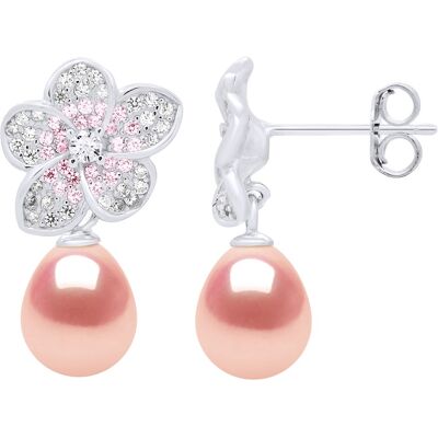Ateliers Saint Germain Ohrringe - Schmuck Silber - Echte Süßwasser-Zuchtperlen Birne 9-10 mm Rosa Einheitsgröße Ateliers Saint Germain Ohrringe - Schmuck Silber - Echte Süßwasser-Zuchtperlen Birne 9-10 mm Rosa Einheitsgröße