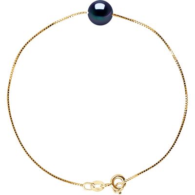DIADEMA - Armband - Echte Süßwasserperlen - Schwarz - Gelbgold Schwarz Einheitsgröße DIADEMA - Armband - Echte Süßwasserperlen - Schwarz - Gelbgold Schwarz Einheitsgröße