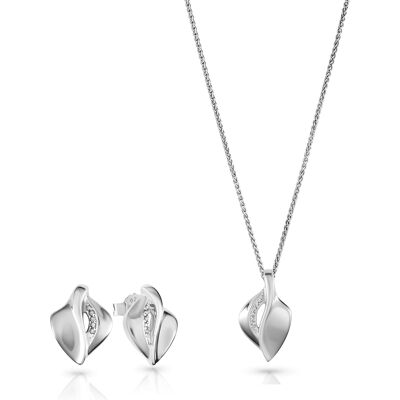 Orphelia 'Anet' Damen 925 Sterling Silber Set: Kettenanhänger + Ohrringe - Silber SET-7520 Silber Einheitsgröße Orphelia 'Anet' Damen 925 Sterling Silber Set: Kettenanhänger + Ohrringe - Silber SET-7520 Silber Einheitsgröße