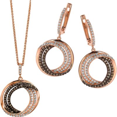 Orphelia 'Alina' Damen-Set aus 925er Sterlingsilber: Kettenanhänger + Ohrringe - Rosé SET-7055 Rose Einheitsgröße Orphelia 'Alina' Damen-Set aus 925er Sterlingsilber: Kettenanhänger + Ohrringe - Rosé SET-7055 Rose Einheitsgröße