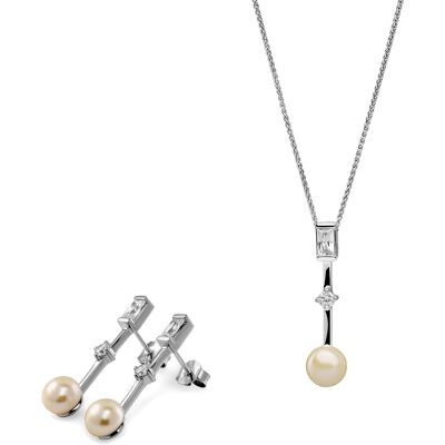 Orphelia 'Maxime' Damen 925 Sterling Silber Set: Kettenanhänger + Ohrringe - Silber SET-7514 Silber Einheitsgröße Orphelia 'Maxime' Damen 925 Sterling Silber Set: Kettenanhänger + Ohrringe - Silber SET-7514 Silber Einheitsgröße