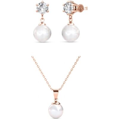 MYC Paris Pauline Vollmond Perle - Rose Gold und Kristall Set Weiß- und Roségold Einheitsgröße MYC Paris Pauline Vollmond Perle - Rose Gold und Kristall Set Weiß- und Roségold Einheitsgröße