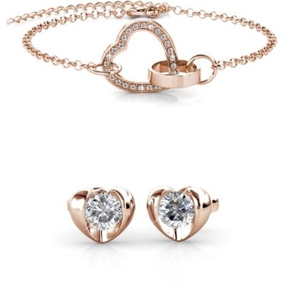 MYC Paris Simply Love Verschlossenes Herz Set - Rose Gold und Kristall Weiß- und Roségold Einheitsgröße MYC Paris Simply Love Verschlossenes Herz Set - Rose Gold und Kristall Weiß- und Roségold Einheitsgröße