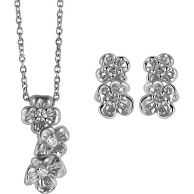 Orphelia Damen 925 Sterling Silber Set: Kettenanhänger + Ohrringe - Silber SET-6018 Silber Einheitsgröße Orphelia Damen 925 Sterling Silber Set: Kettenanhänger + Ohrringe - Silber SET-6018 Silber Einheitsgröße