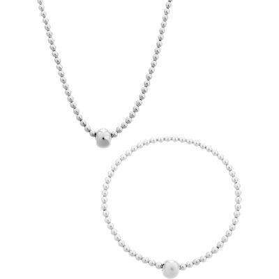 Orphelia 'Faye' Damen-Set aus 925er Sterlingsilber: Armband + Halskette – Silber SET-7157 Silber Einheitsgröße Orphelia 'Faye' Damen-Set aus 925er Sterlingsilber: Armband + Halskette – Silber SET-7157 Silber Einheitsgröße
