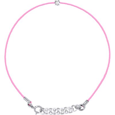 DIADEMA - Armband - Rosa Nylon - Echter Diamant Weiß Einheitsgröße DIADEMA - Armband - Rosa Nylon - Echter Diamant Weiß Einheitsgröße