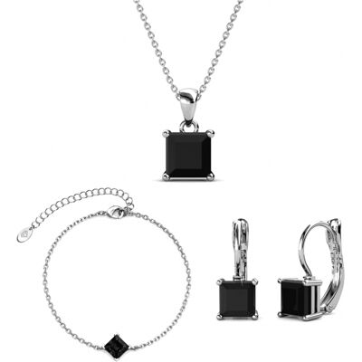 MYC Paris Einfaches quadratisches Set und Box - Silber und Schwarz Schwarzes Silber Einheitsgröße MYC Paris Einfaches quadratisches Set und Box - Silber und Schwarz Schwarzes Silber Einheitsgröße